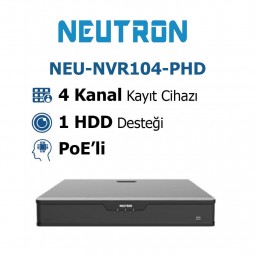 Neutron NEU-NVR104-PHD 4 Kanal PoE'li Nvr Kayıt Cihazı Neutron NEU-NVR104-PHD 4 Kanal PoE'li Nvr Kayıt Cihazı